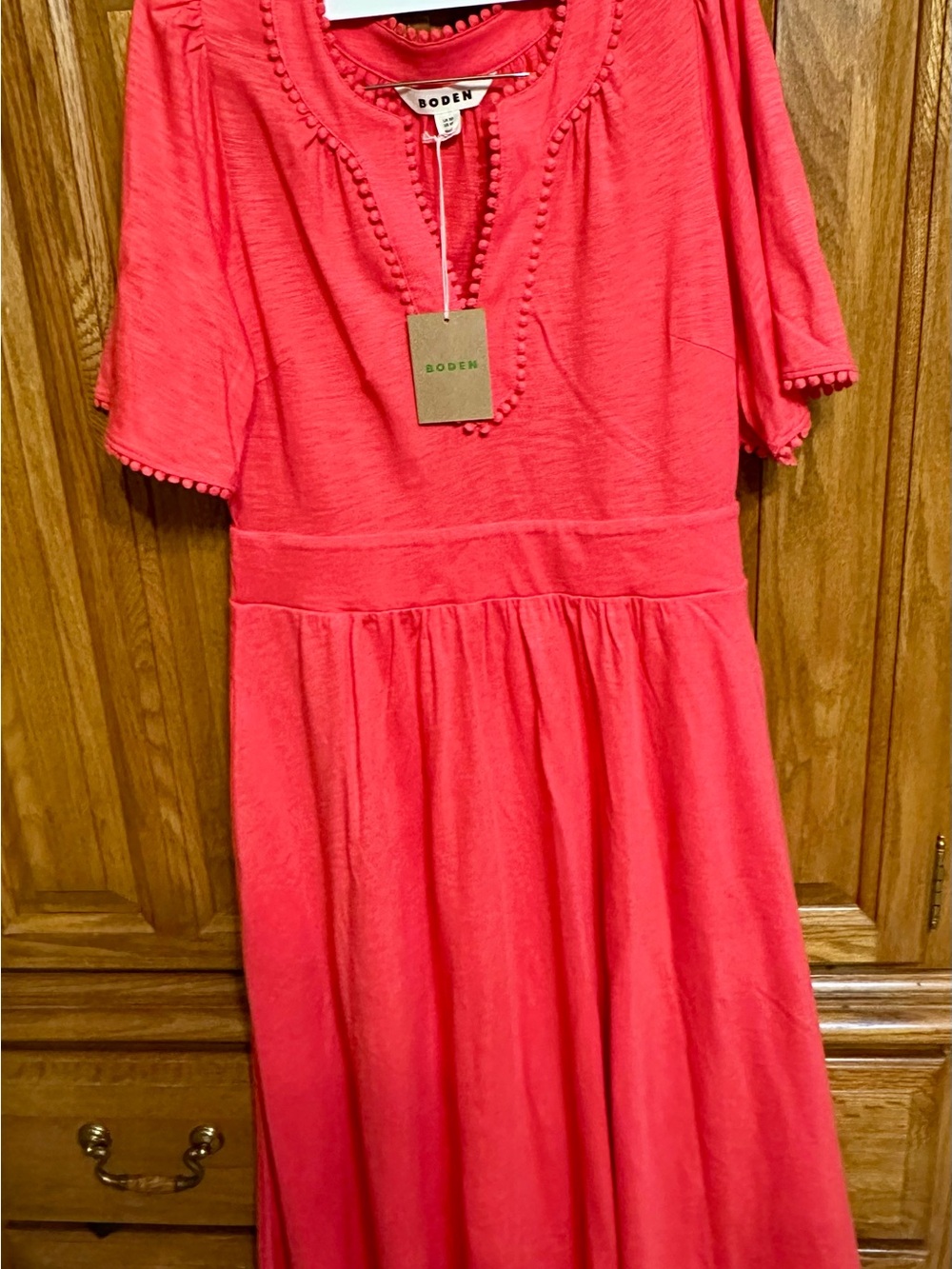 Boden Maddie Coral Trim Jersey Knit dress - Picture 7 of 7